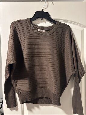 BCBGeneration Ribbed Scoop Crewneck Sweater - Brown